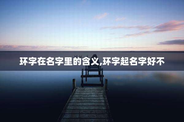 环字在名字里的含义,环字起名字好不