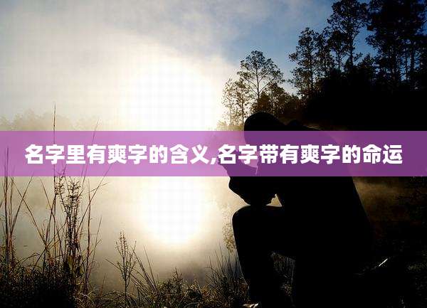 名字里有爽字的含义,名字带有爽字的命运