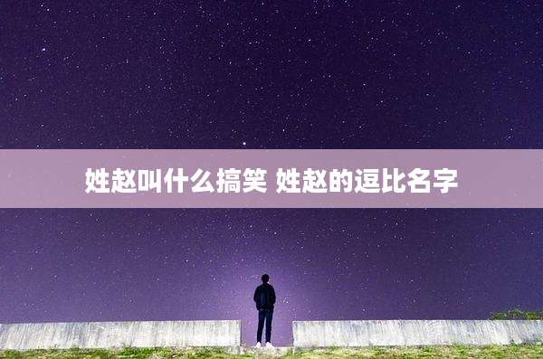 姓赵叫什么搞笑 姓赵的逗比名字