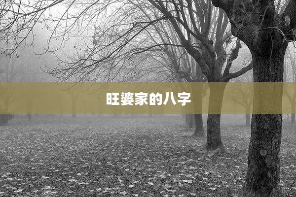 旺婆家的八字