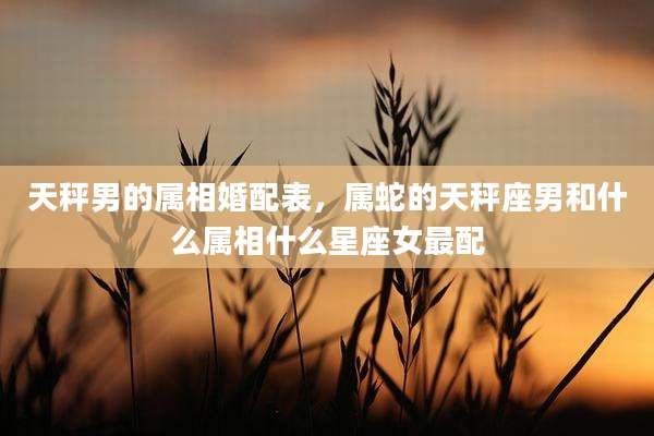 天秤男的属相婚配表，属蛇的天秤座男和什么属相什么星座女最配