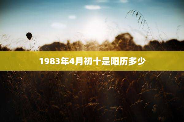 1983年4月初十是阳历多少