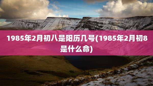 1985年2月初八是阳历几号(1985年2月初8是什么命)