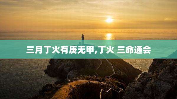 三月丁火有庚无甲,丁火 三命通会