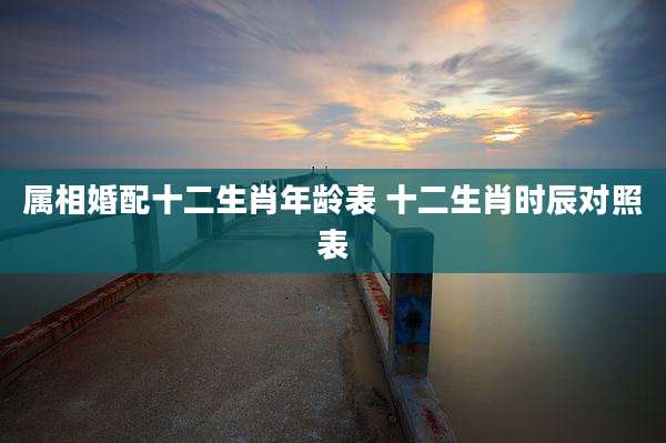 属相婚配十二生肖年龄表 十二生肖时辰对照表