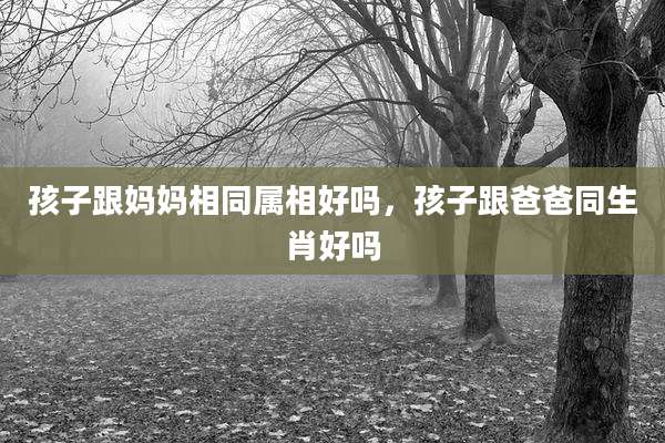 孩子跟妈妈相同属相好吗,孩子跟爸爸同生肖好吗
