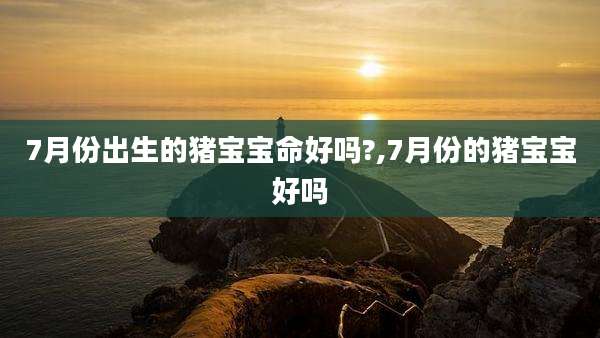 7月份出生的猪宝宝命好吗?,7月份的猪宝宝好吗