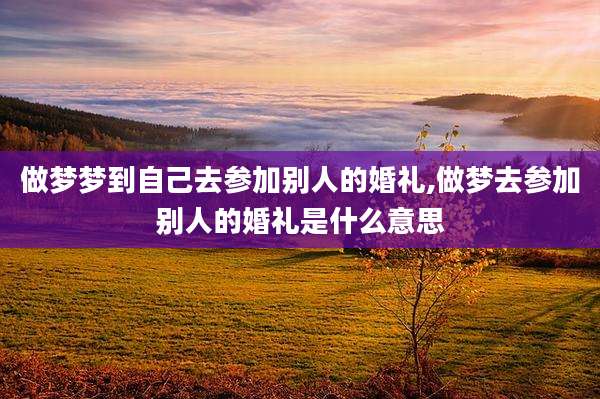做梦梦到自己去参加别人的婚礼,做梦去参加别人的婚礼是什么意思