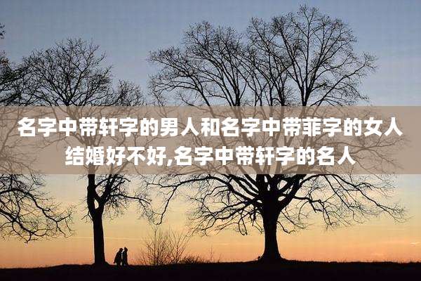 名字中带轩字的男人和名字中带菲字的女人结婚好不好,名字中带轩字的名人