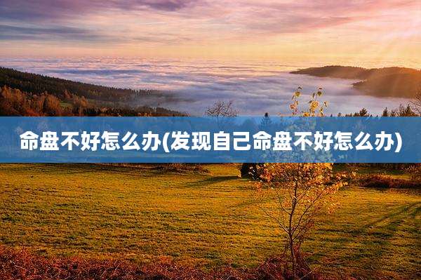 命盘不好怎么办(发现自己命盘不好怎么办)