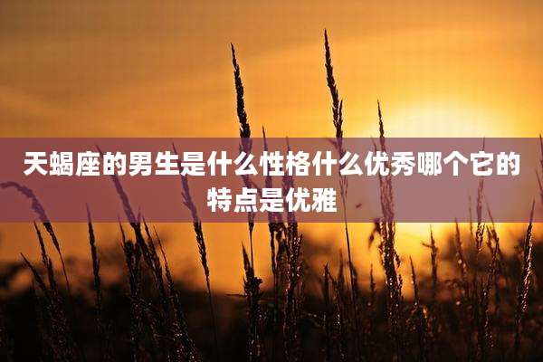 天蝎座的男生是什么性格什么优秀哪个它的特点是优雅