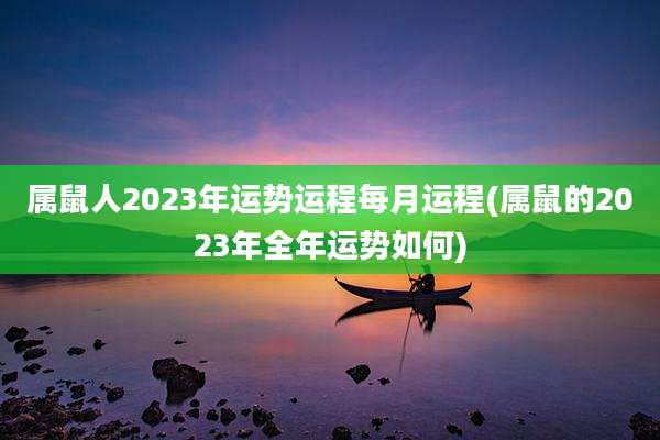 属鼠人2023年运势运程每月运程(属鼠的2023年全年运势如何)