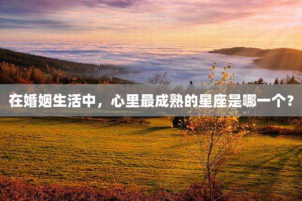 在婚姻生活中,心里最成熟的星座是哪一个?