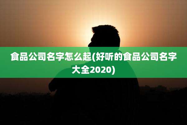 食品公司名字怎么起(好听的食品公司名字大全2020)