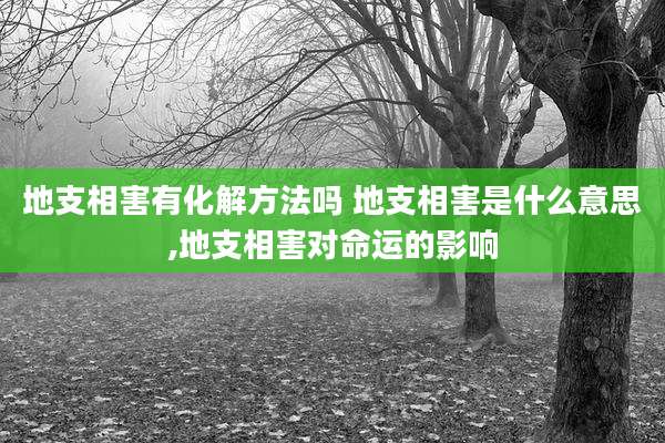 地支相害有化解方法吗 地支相害是什么意思,地支相害对命运的影响