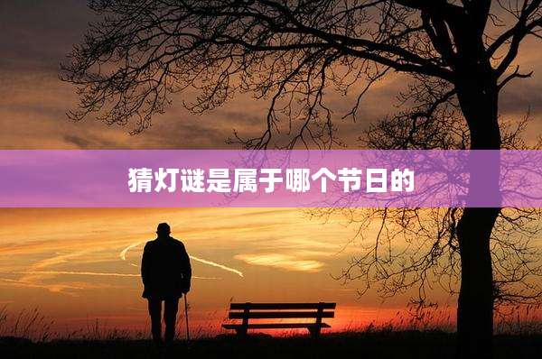 猜灯谜是属于哪个节日的