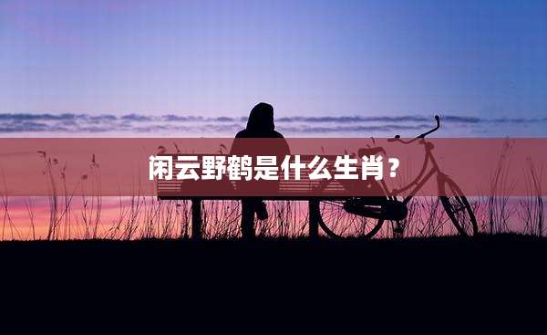 闲云野鹤是什么生肖?