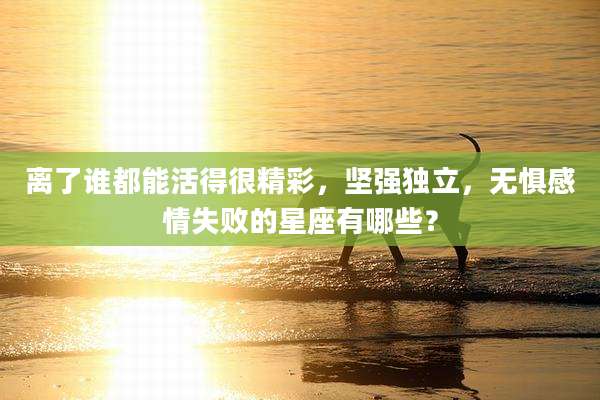离了谁都能活得很精彩，坚强独立，无惧感情失败的星座有哪些？