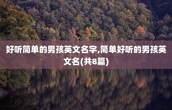 好听简单的男孩英文名字,简单好听的男孩英文名(共8篇)