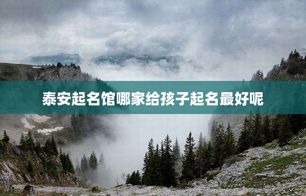 泰安起名馆哪家给孩子起名最好呢