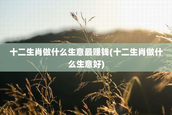 十二生肖做什么生意最赚钱(十二生肖做什么生意好)
