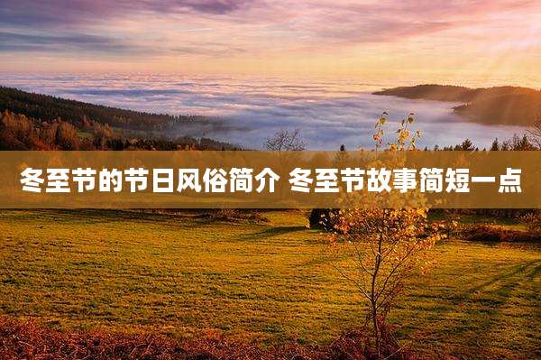 冬至节的节日风俗简介 冬至节故事简短一点
