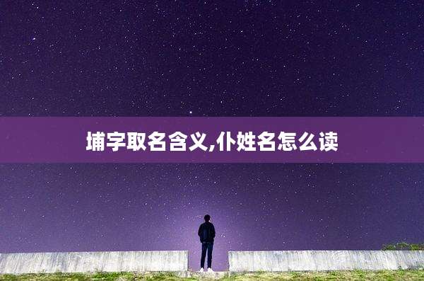 埔字取名含义,仆姓名怎么读