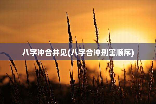 八字冲合并见(八字合冲刑害顺序)