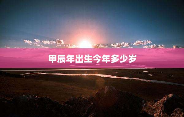 甲辰年出生今年多少岁
