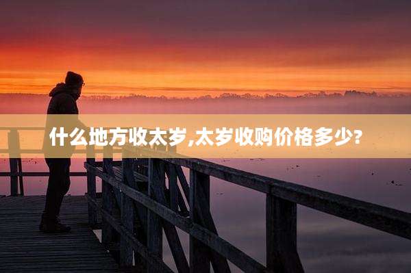 什么地方收太岁,太岁收购价格多少?
