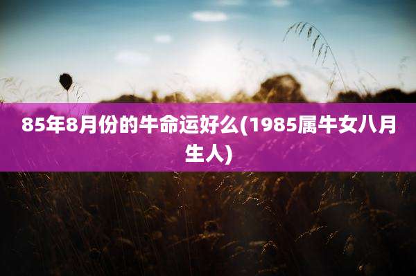 85年8月份的牛命运好么(1985属牛女八月生人)