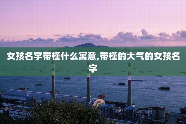 女孩名字带槿什么寓意,带槿的大气的女孩名字