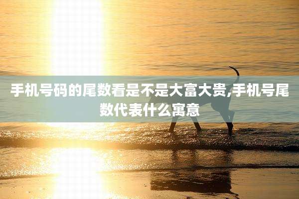 手机号码的尾数看是不是大富大贵,手机号尾数代表什么寓意
