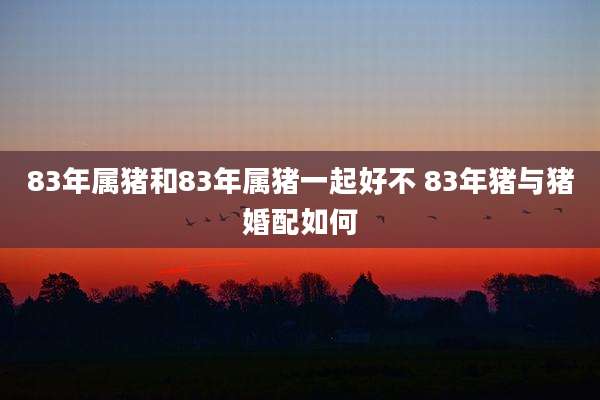 83年属猪和83年属猪一起好不 83年猪与猪婚配如何