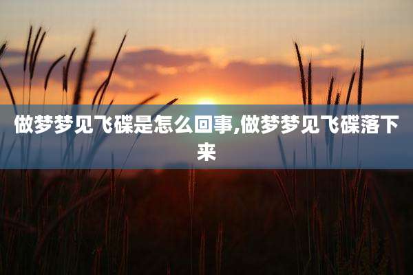 做梦梦见飞碟是怎么回事,做梦梦见飞碟落下来