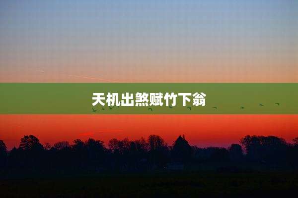 天机出煞赋竹下翁