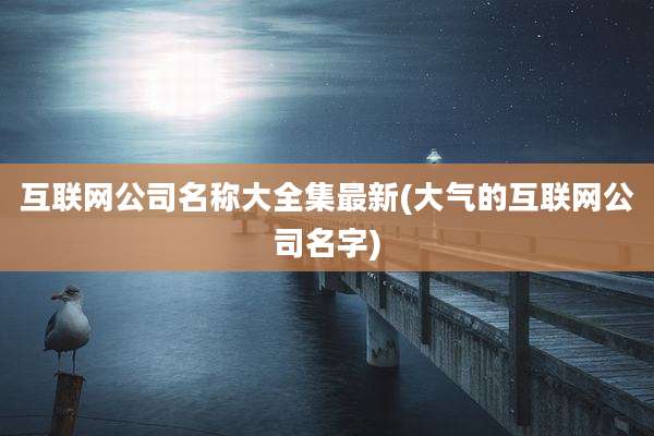 互联网公司名称大全集最新(大气的互联网公司名字)