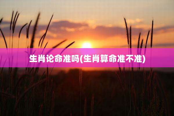 生肖论命准吗(生肖算命准不准)