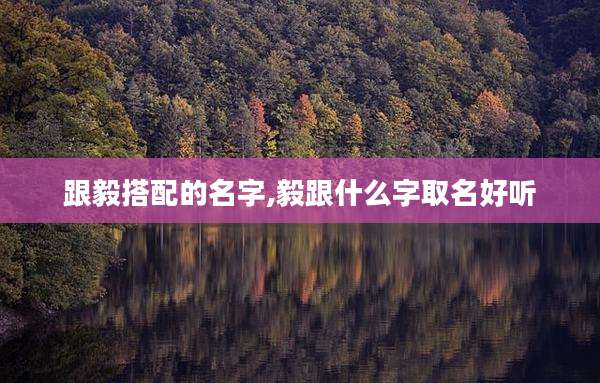 跟毅搭配的名字,毅跟什么字取名好听