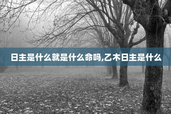 日主是什么就是什么命吗,乙木日主是什么