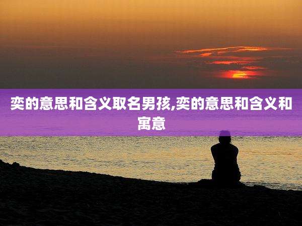 奕的意思和含义取名男孩,奕的意思和含义和寓意