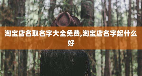 淘宝店名取名字大全免费,淘宝店名字起什么好