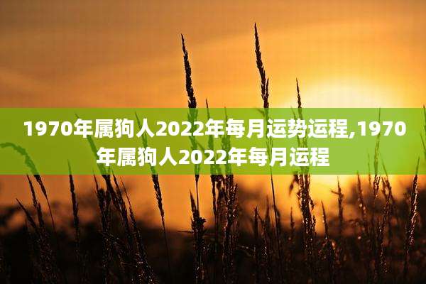 1970年属狗人2022年每月运势运程,1970年属狗人2022年每月运程