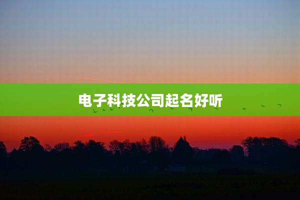 电子科技公司起名好听