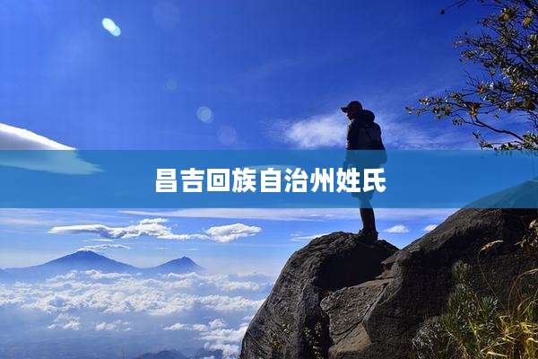 昌吉回族自治州姓氏