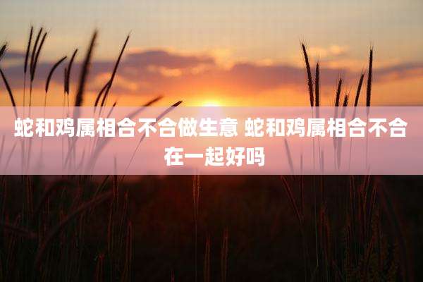 蛇和鸡属相合不合做生意 蛇和鸡属相合不合 在一起好吗