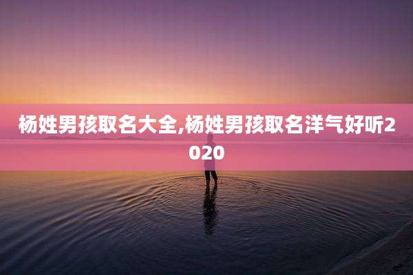 杨姓男孩取名大全,杨姓男孩取名洋气好听2020