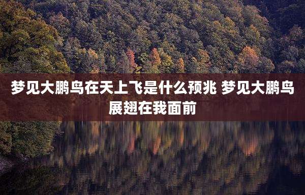 梦见大鹏鸟在天上飞是什么预兆 梦见大鹏鸟展翅在我面前