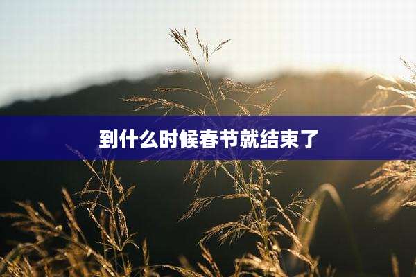 到什么时候春节就结束了
