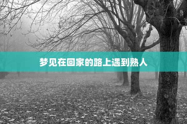 梦见在回家的路上遇到熟人